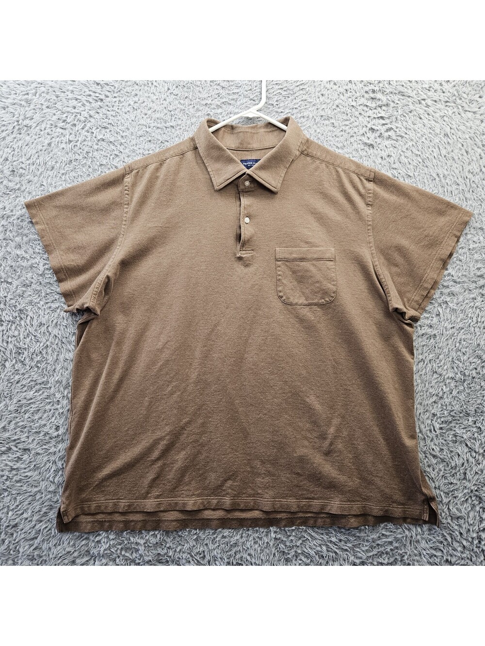PROPER CLOTH Polo Shirt 100% Cotton Pocket Custom Size 3XLB See Measurmnts *Hole